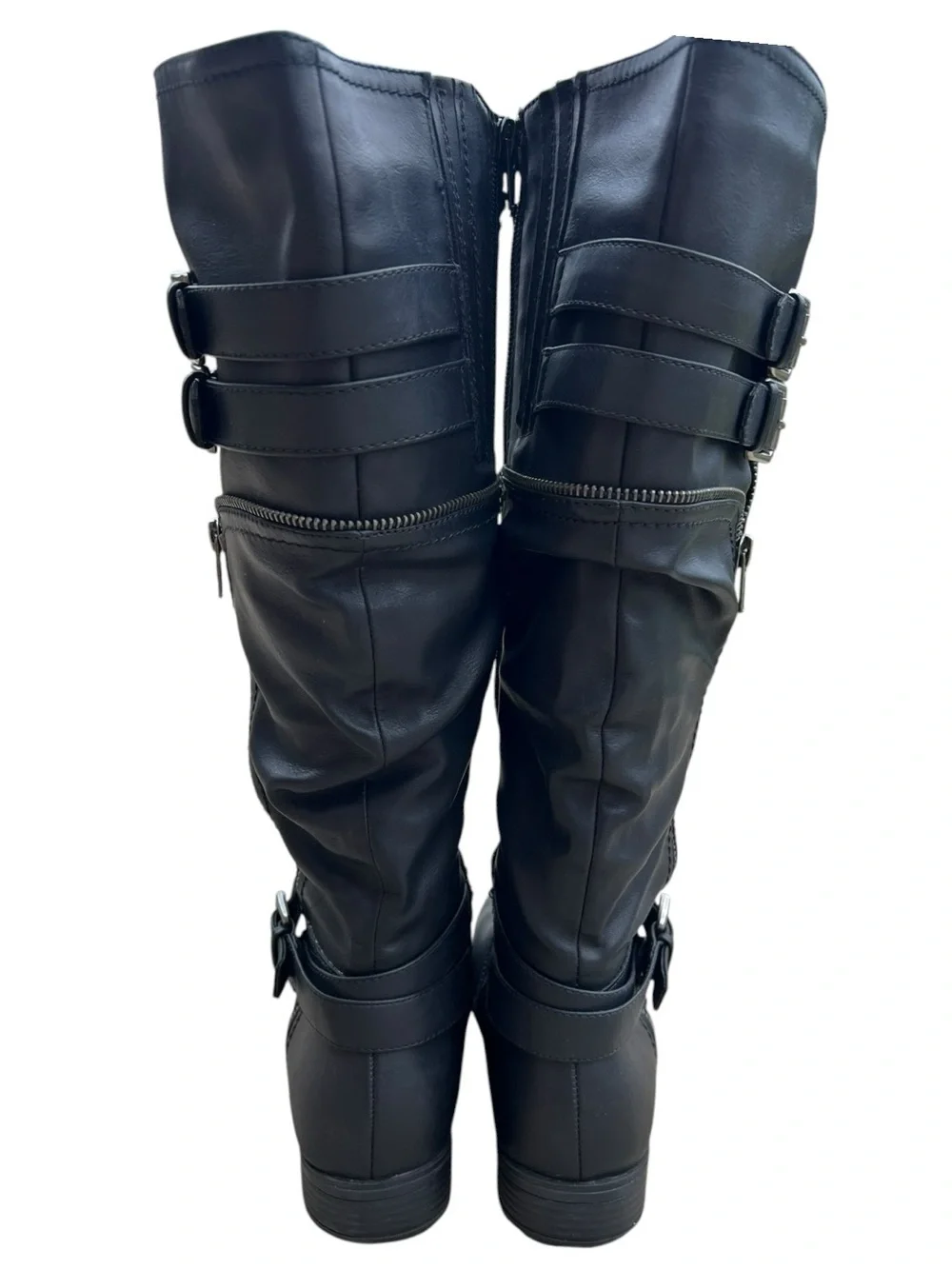 White Mountain Black Kneei Buckle Riding Boots EUC 9.5